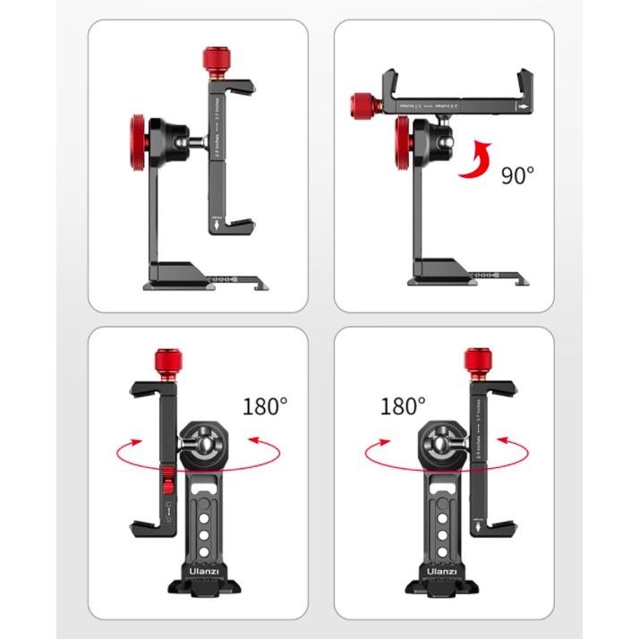 《 Ulanzi 優籃子 萬向 可接 自拍桿 腳架  》ST-14 鋼鐵俠 III 多功能 金屬 手機夾 雲台 冷靴-細節圖3