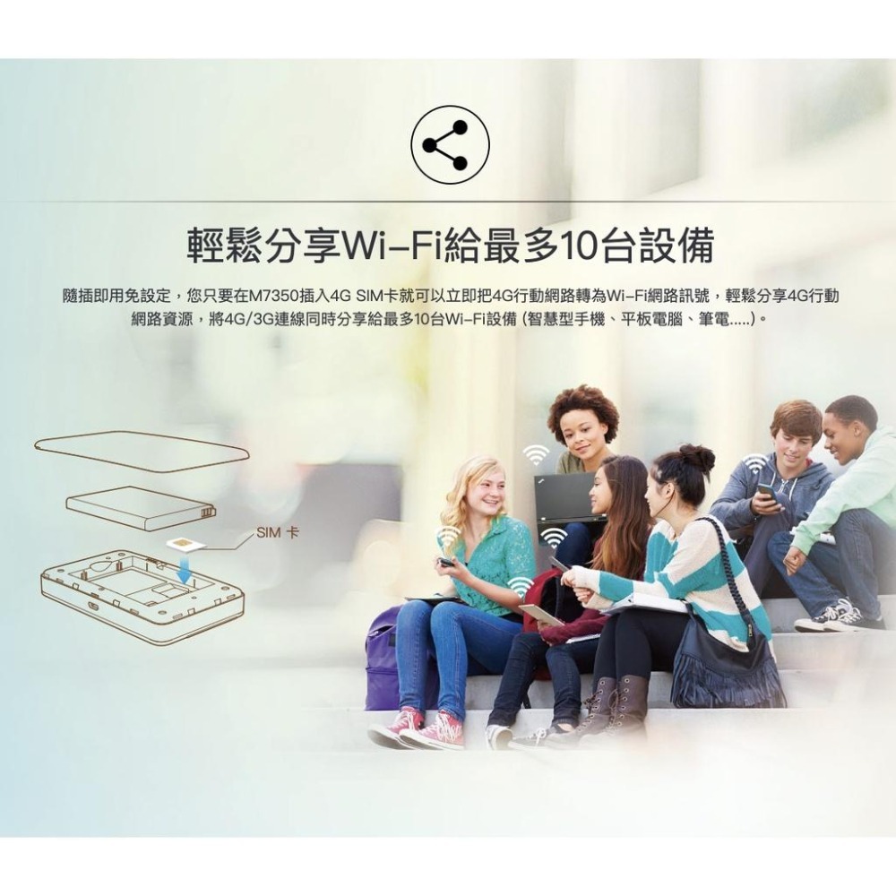 《 tp-link 原廠 公司貨 攜帶式 》M7350 4G 進階版 LTE 行動 WiFi 無線分享器-細節圖3