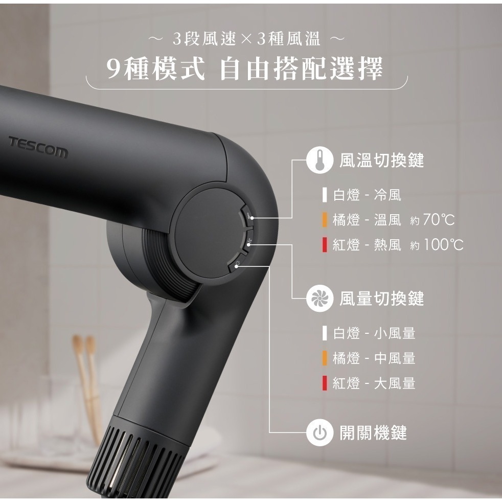 《 日本 TESCOM 台灣出貨 原廠貨 國際電壓 》TD860TW 自動變壓 可摺疊 雙重修護離子 吹風機 860-細節圖8