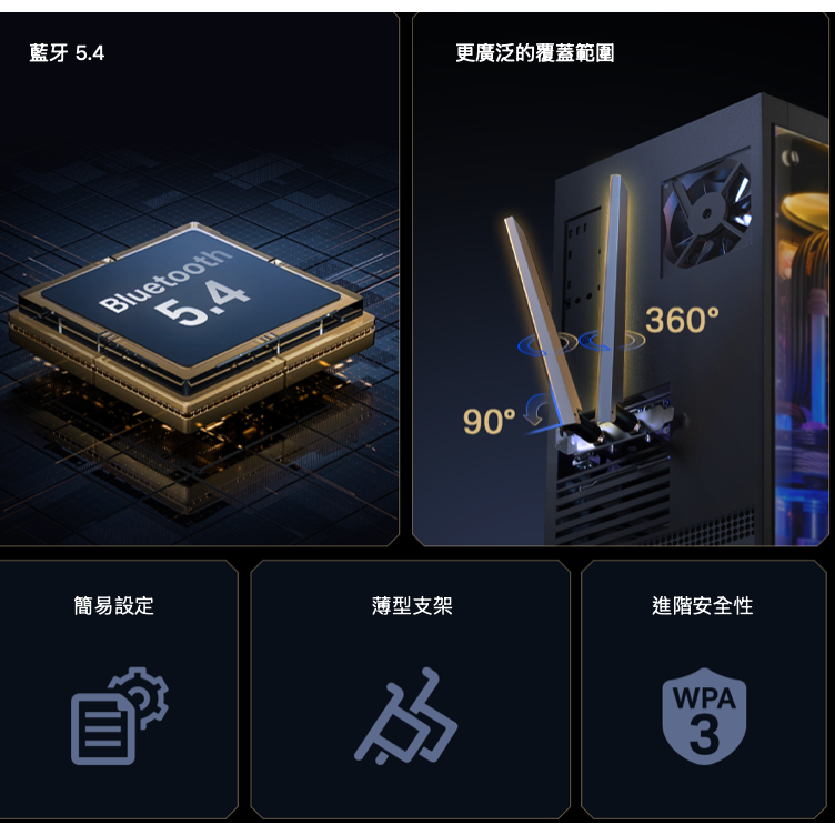 《 tp-link 免運 公司貨 》Archer TBE400E BE6500三頻 WiFi 7 PCI-E 無線網卡-細節圖3