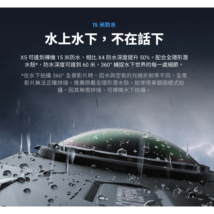 《 Insta360 影石 現貨 免運 原廠公司貨 AI夜拍》X5 360 防水 全景相機 全景攝影機 隱形 運動相機-細節圖9