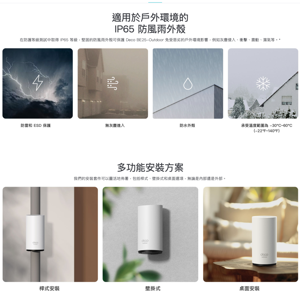 《 tp-link 戶外 防水》Deco BE25-Outdoor BE5000 Mesh WiFi 7 網狀 路由器-細節圖7