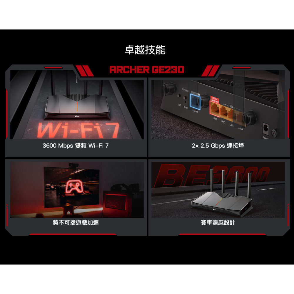 《tp-link 免運 公司貨 電競》Archer GE230 BE3600 雙頻 WiFi 7 路由器 無線 分享器-細節圖2