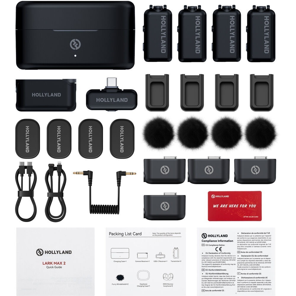 《 Hollyland 猛瑪 免運 台灣出貨 附發票》Lark Max 2 Combo 4麥組 無線 麥克風 充電盒-細節圖8