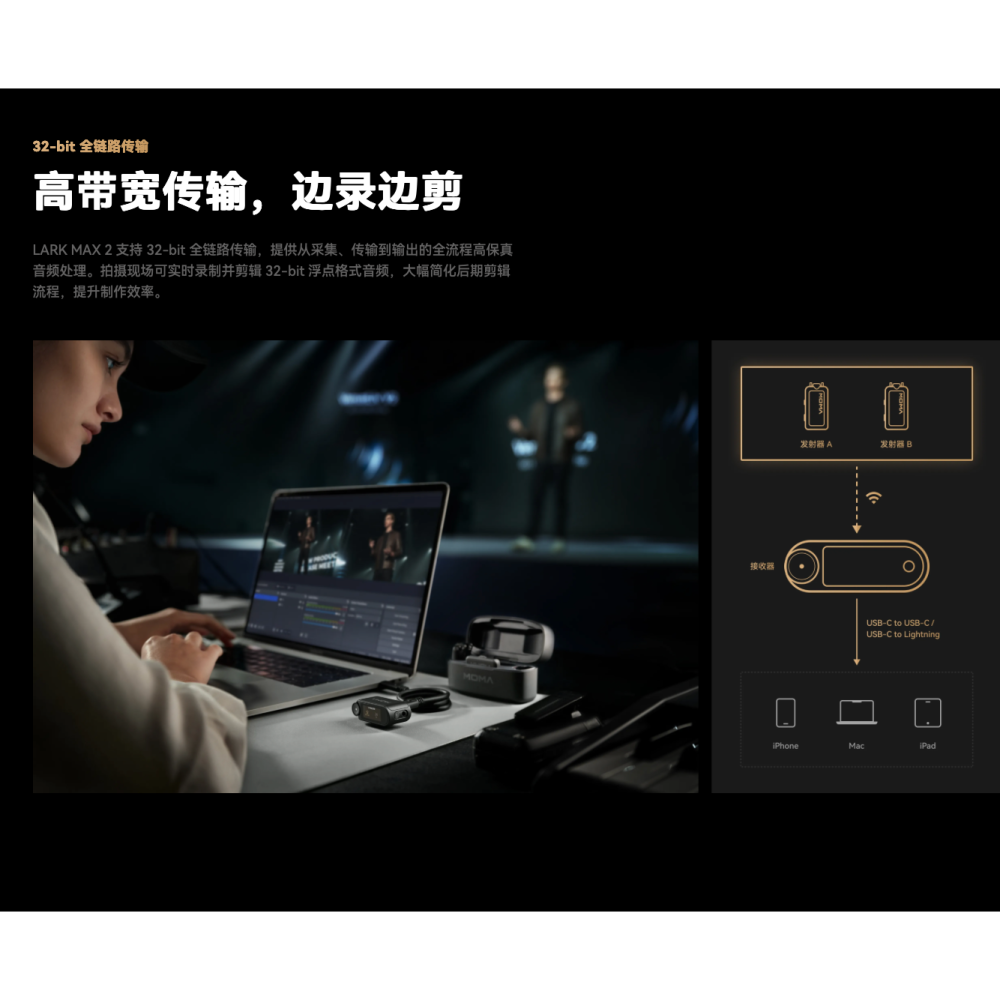 《 Hollyland 猛瑪 免運 台灣出貨 附發票》Lark Max 2 Ultimate 一對二 無線 麥克風-細節圖6