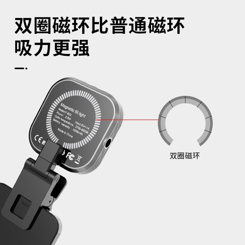 《 LIEQI  手機周邊 》F-622 手機磁吸 三色溫 補光燈-細節圖3