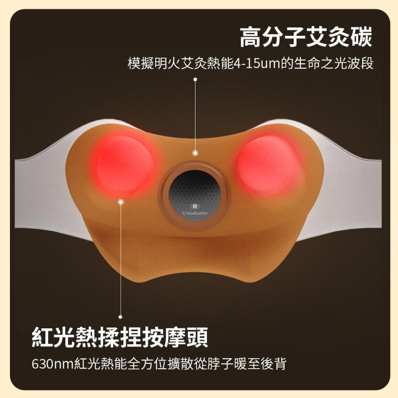 《breo 倍輕鬆 公司貨》肩倍樂 N6 mini 一字開肩按摩器 滾輪仿真揉捏 艾炙恆溫熱敷 三大智能模式-細節圖3