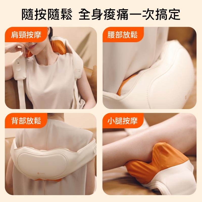 《breo 倍輕鬆 公司貨》肩倍樂 N6 mini 一字開肩按摩器 滾輪仿真揉捏 艾炙恆溫熱敷 三大智能模式-細節圖7