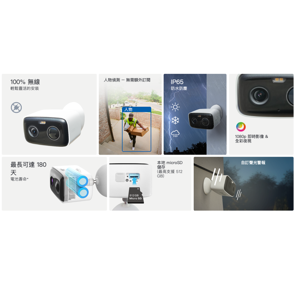 《tp-link 原廠 戶外防水 充電 FHD 200萬》Tapo C400 WiFi 高畫質 攝影機 監視器 攝像頭-細節圖2
