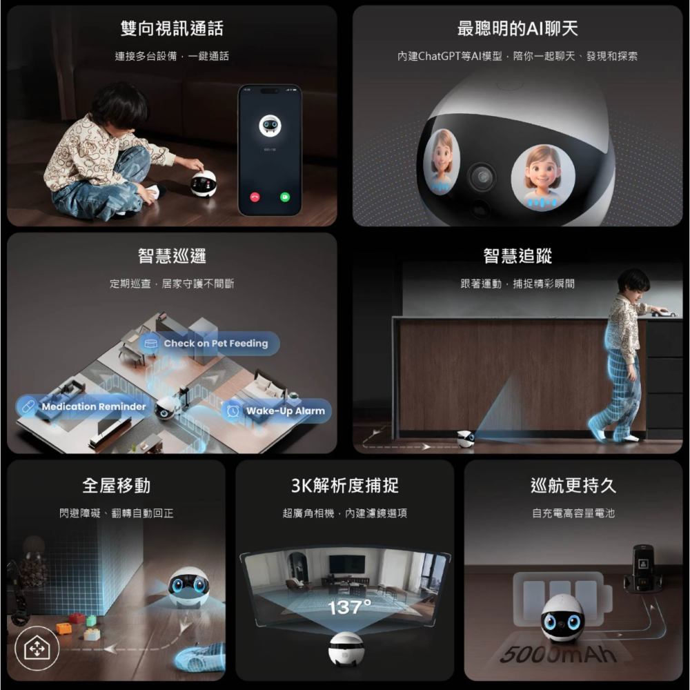 《 enabot 台灣代理 免運可遙控 》Ebo Air2 Plus 寵物攝影機 遠端控制 遙控 攝影機-細節圖2