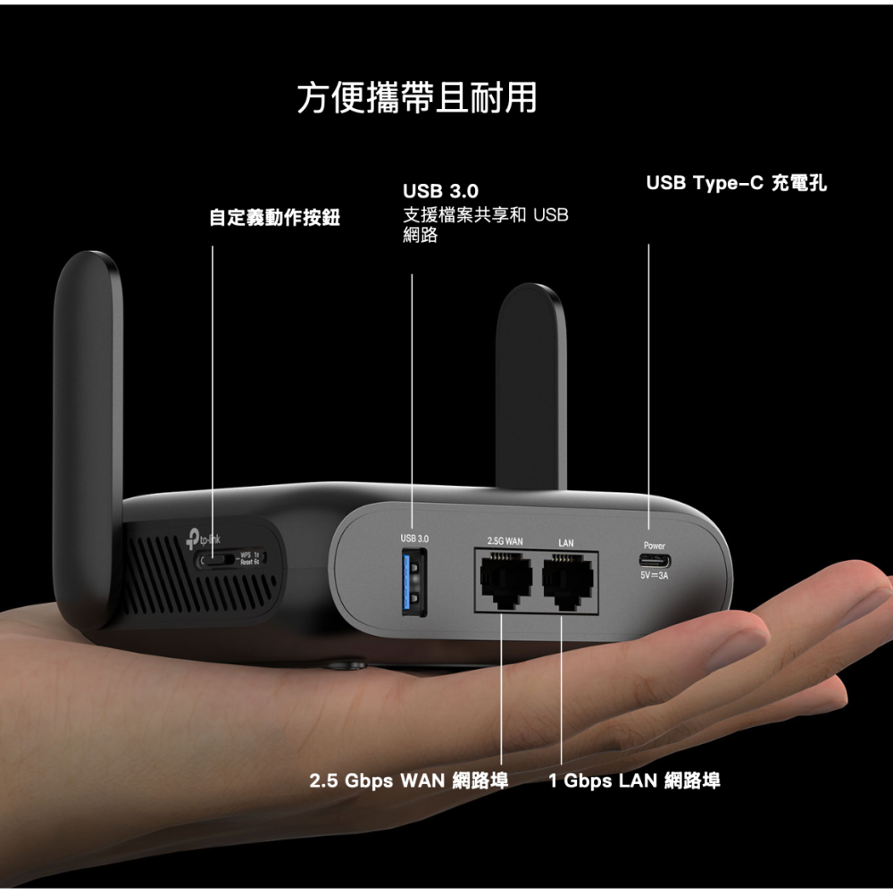 《 tp-link 原廠 公司貨 》TL-WR3602BE BE3600 3.6G WiFi 7 便攜 路由器 分享器-細節圖7