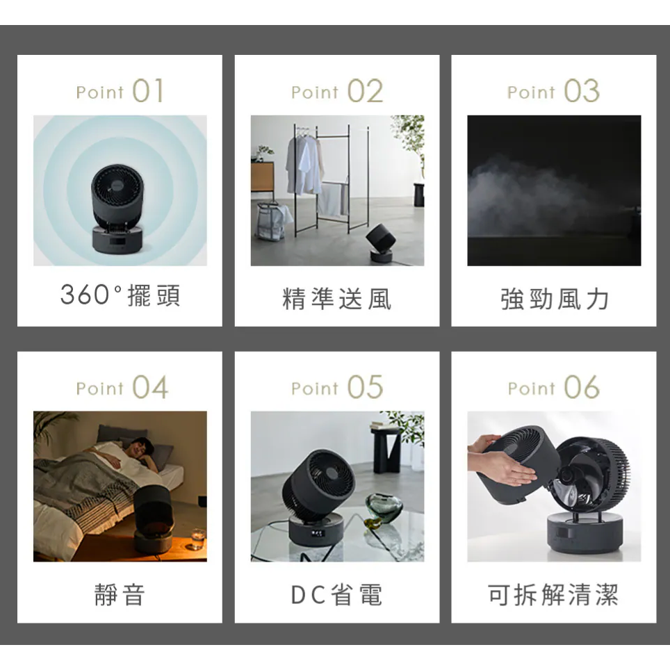 《 日本 IRIS 愛麗思 全向循環擺頭  》CDP18TEC 360度 美型 空氣循環扇 電風扇-細節圖2