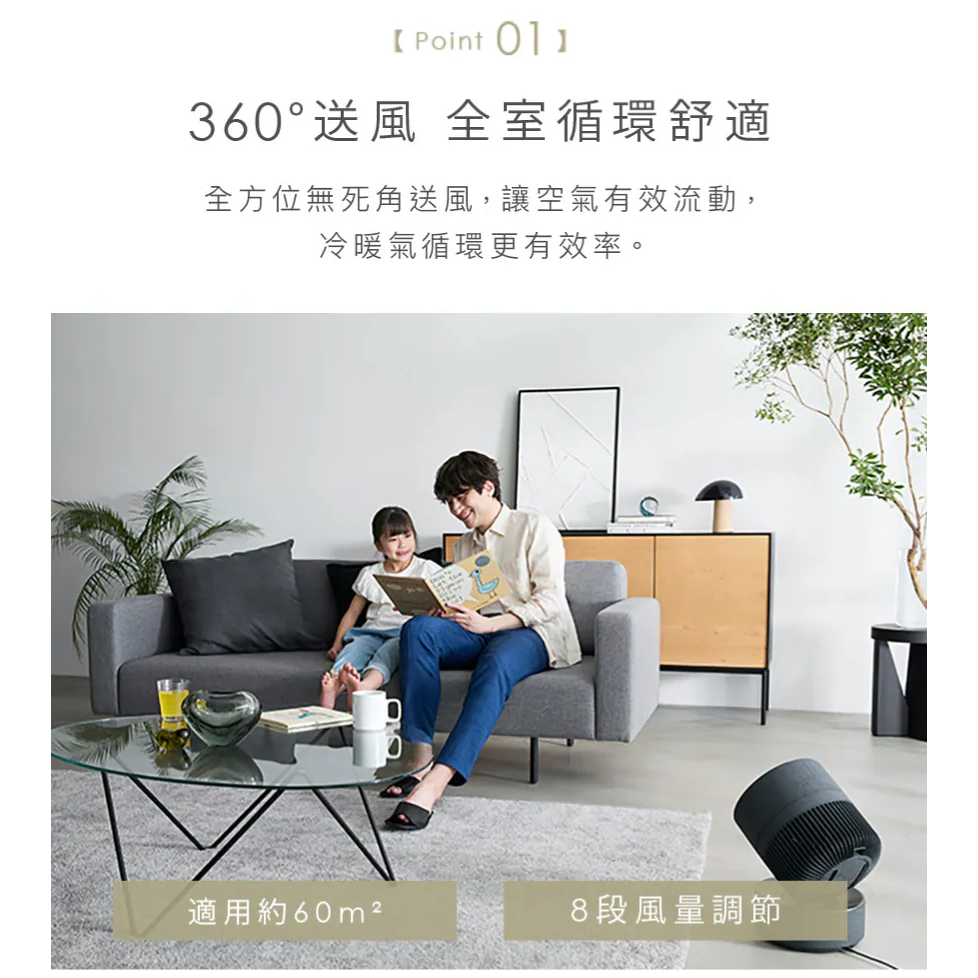 《 日本 IRIS 愛麗思 全向循環擺頭  》CDP18TEC 360度 美型 空氣循環扇 電風扇-細節圖3
