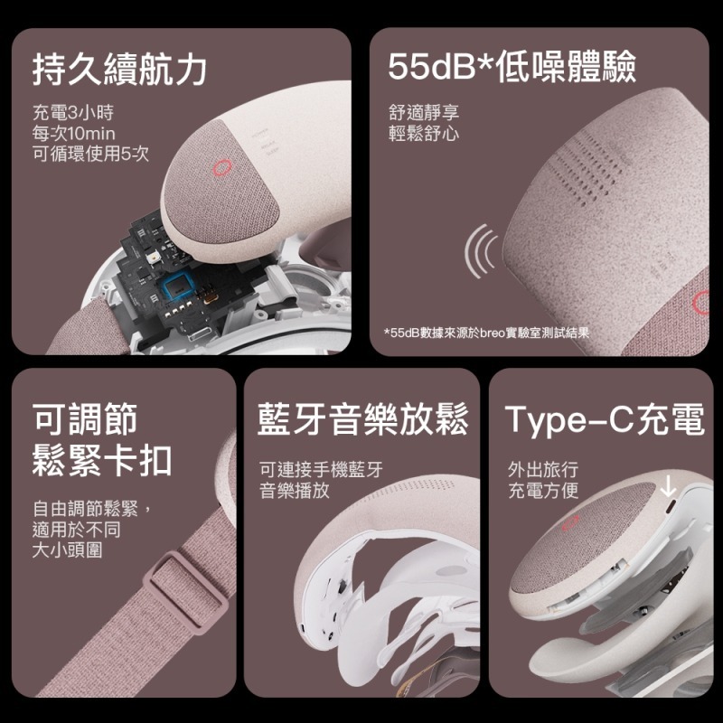 《 breo 倍輕鬆 眼部 按摩器 》倍睛巧 See X2 Pro 3D可視窗眼罩 分區按摩 3大模式 氣囊 仿真揉捏-細節圖9