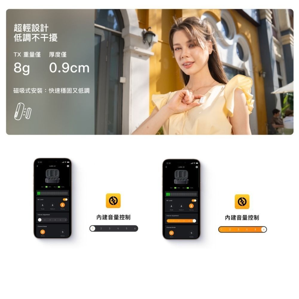 《 Hollyland 台灣現貨 》LARK A1 Combo 全能版 一對二 無線麥克風 三段智慧降噪 54小時續航-細節圖5