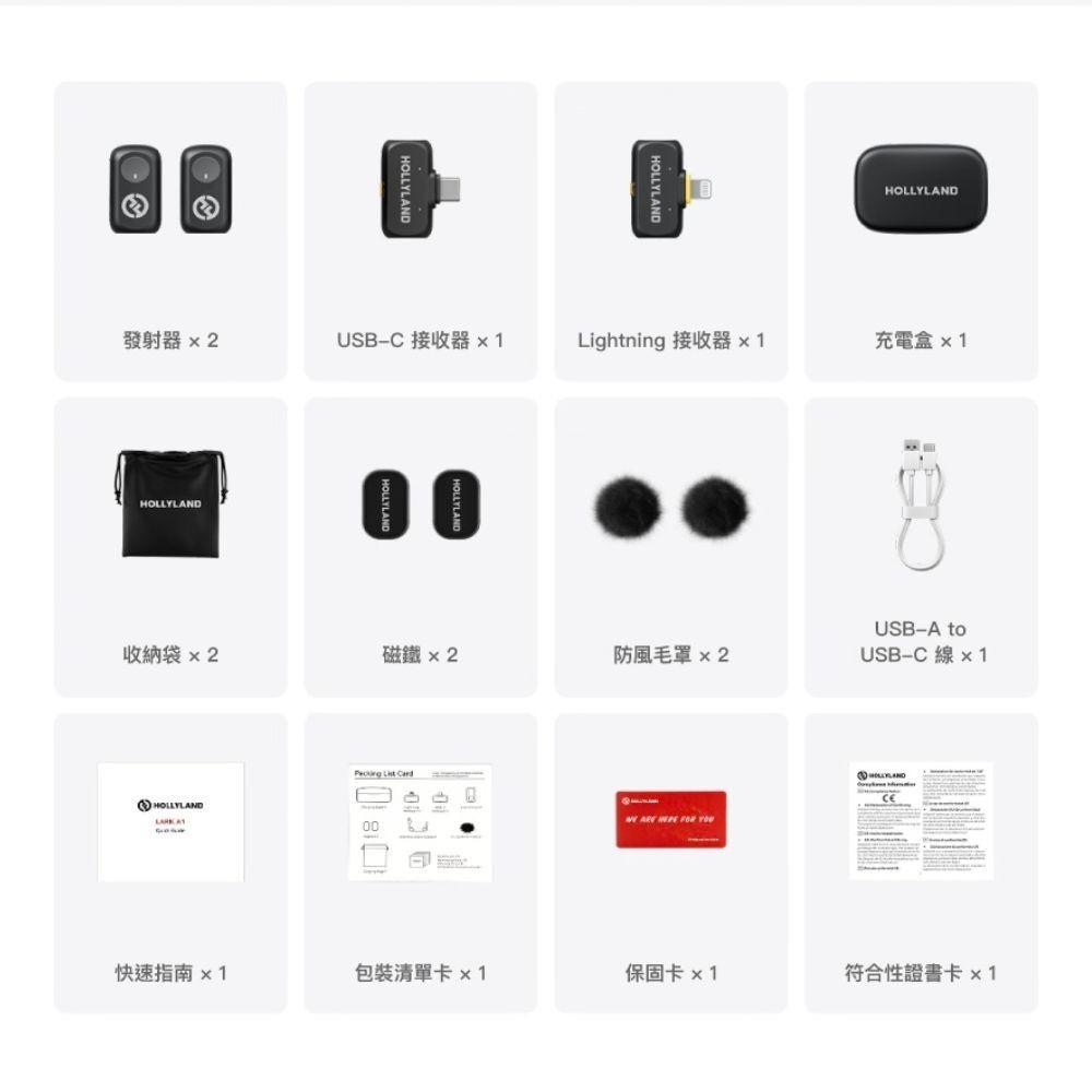《 Hollyland 台灣現貨 》LARK A1 Combo 全能版 一對二 無線麥克風 三段智慧降噪 54小時續航-細節圖7