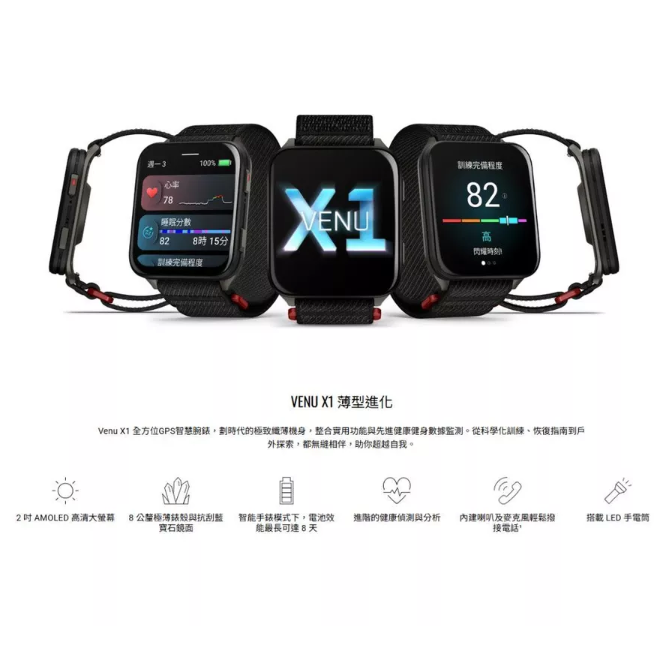 《 Garmin 智能手錶 GPS 可通話 》Venu X1 全方位 智慧腕錶 運動手錶 健康監測 智慧通知-細節圖5