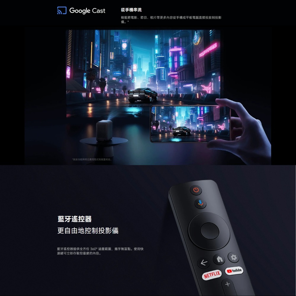 《 Xiaomi 小米 智慧投影機》L1 Pro 投影機 1080p 400ISO 自動對焦校正 Android TV-細節圖7