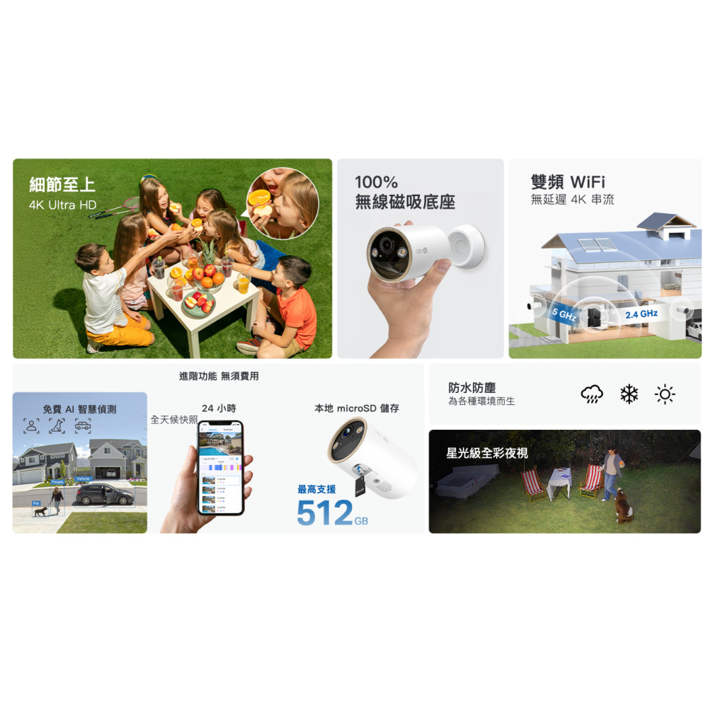 《 tp-link 原廠 防水 充電 4K 8百萬》Tapo C460 4K WiFi 星光級 攝影機 監視器 攝像頭-細節圖2