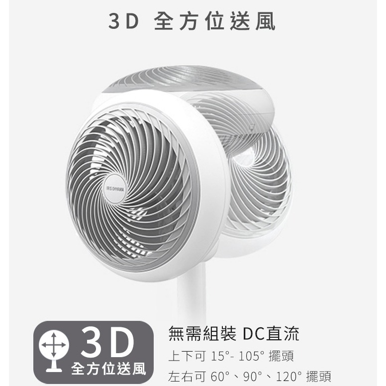 《 日本 IRIS 原廠 適用15坪 》STF-DC18T 直立式 3D 循環扇 電扇 風扇 電風扇 省電 立扇-細節圖9