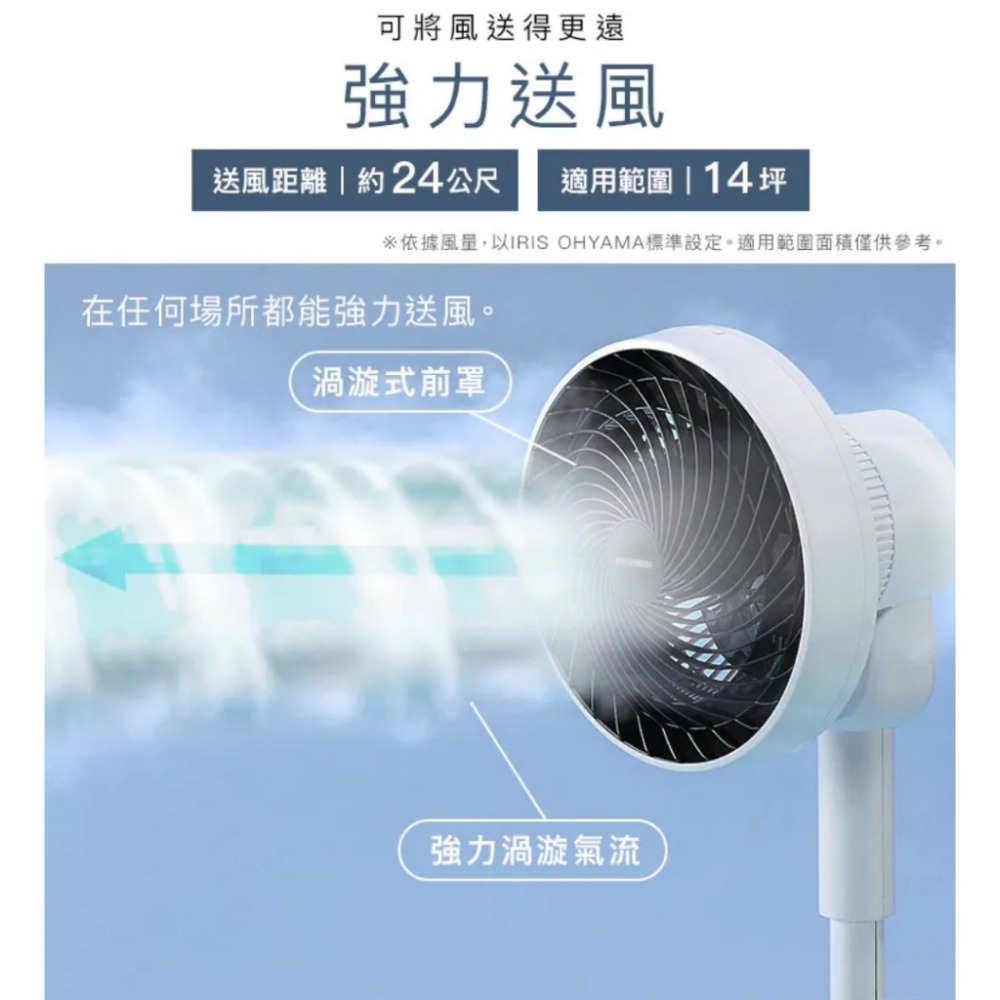 《 IRIS OHYAMA DC直流 3D擺頭》KSF-SDC151TEC 直立式 循環扇 14坪 省電靜音 10段風-細節圖9