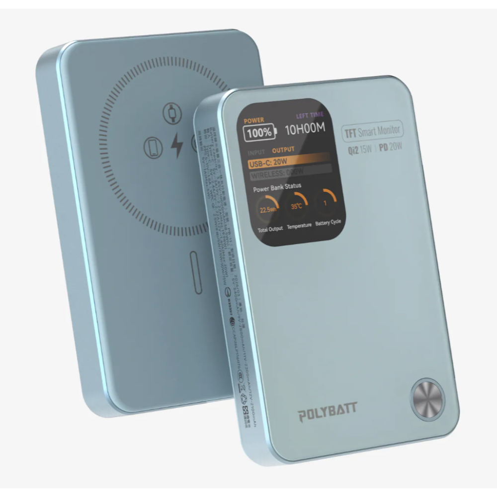 《 POLYBATT 固態防爆 10000mAh 》PB11 AI 智能快充 行動電源 充電寶 行充 多色可選-天穹藍 - 限時促銷