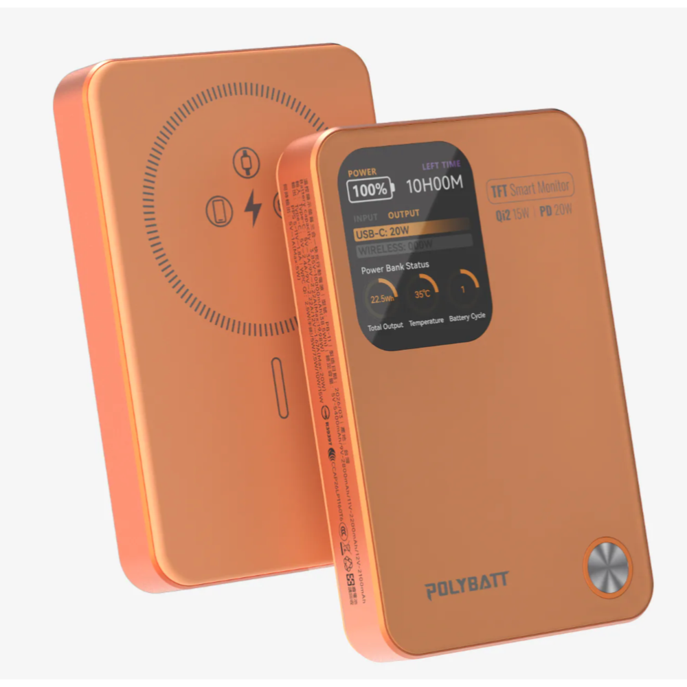 《 POLYBATT 固態防爆 10000mAh 》PB11 AI 智能快充 行動電源 充電寶 行充 多色可選-宇宙澄 - 限時促銷