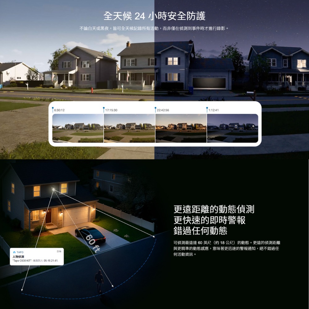 《 TP-Link 旋轉式 全彩夜視 3K 5MP 》Tapo C630 KIT 太陽能 監視器 套組 AI 偵測-細節圖3