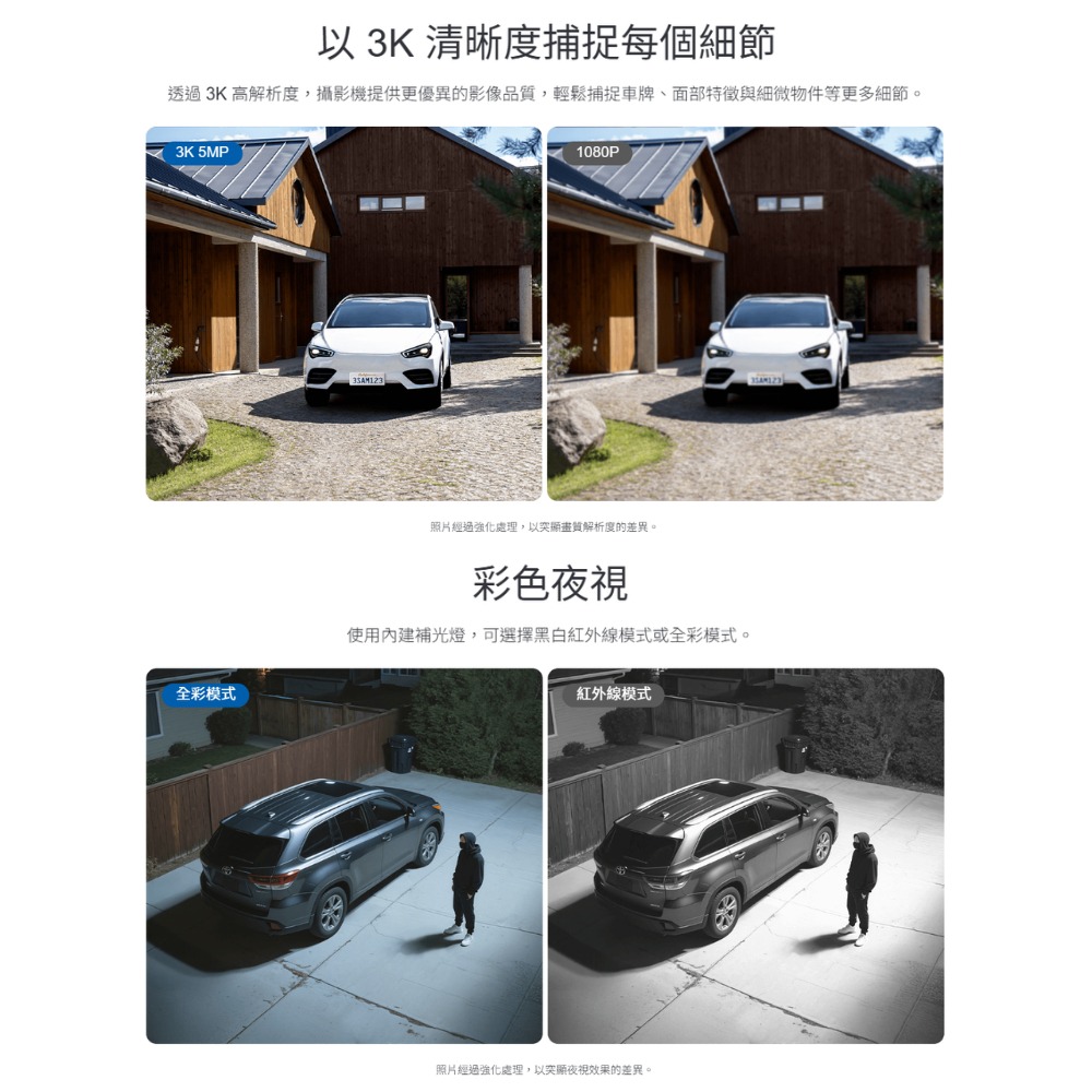 《 TP-Link 旋轉式 全彩夜視 3K 5MP 》Tapo C630 KIT 太陽能 監視器 套組 AI 偵測-細節圖5