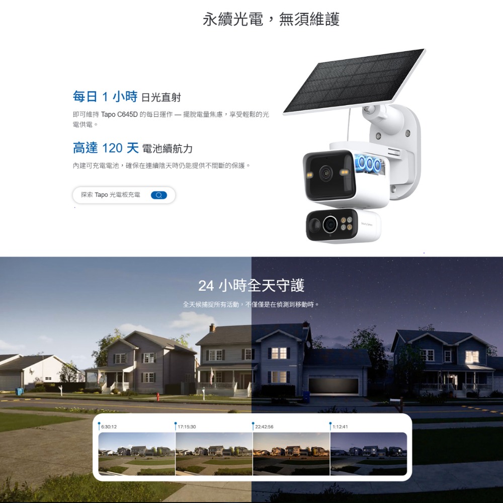 《 TP-Link 雙鏡頭 旋轉式 2K 3MP 》Tapo C645D KIT 太陽能 監視器 套組 超廣角 全彩-細節圖8