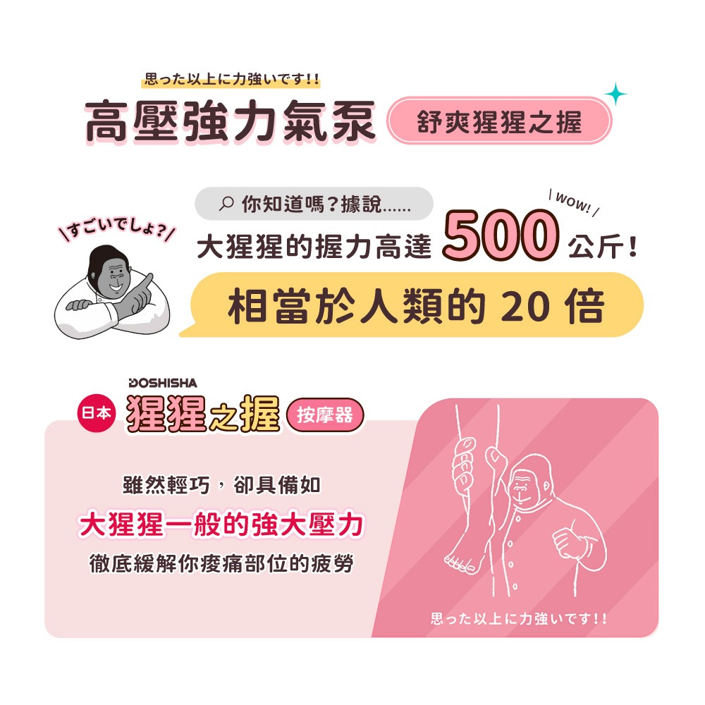 《 日本 Doshisha 原廠貨 》猩猩之握 GRF-2401 腿部按摩器 按摩器 舒壓 放鬆 出國 旅行 久站-細節圖3