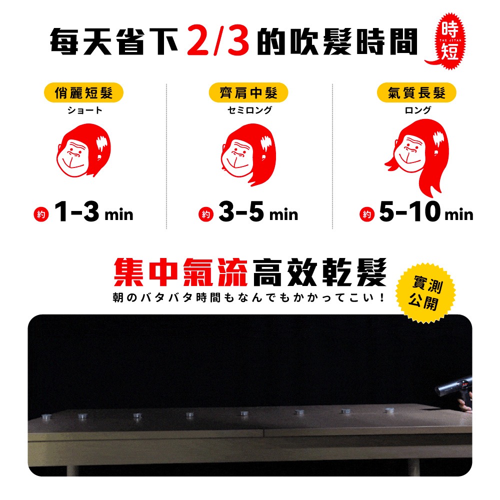 《 日本 Doshisha 原廠貨 》猩猩之握 GRD-2501 風暴吹風機 強力吹風機 吹風機-細節圖4