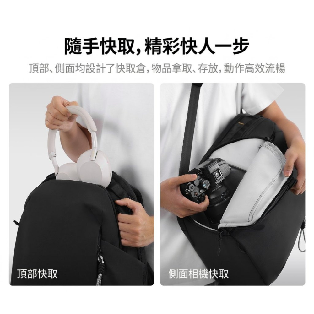 《 Ulanzi 優籃子 攝影 後背包 快取收納》YY038 城市旅行  雙肩 背包 22L 防潑水 可容 16吋筆電-細節圖4