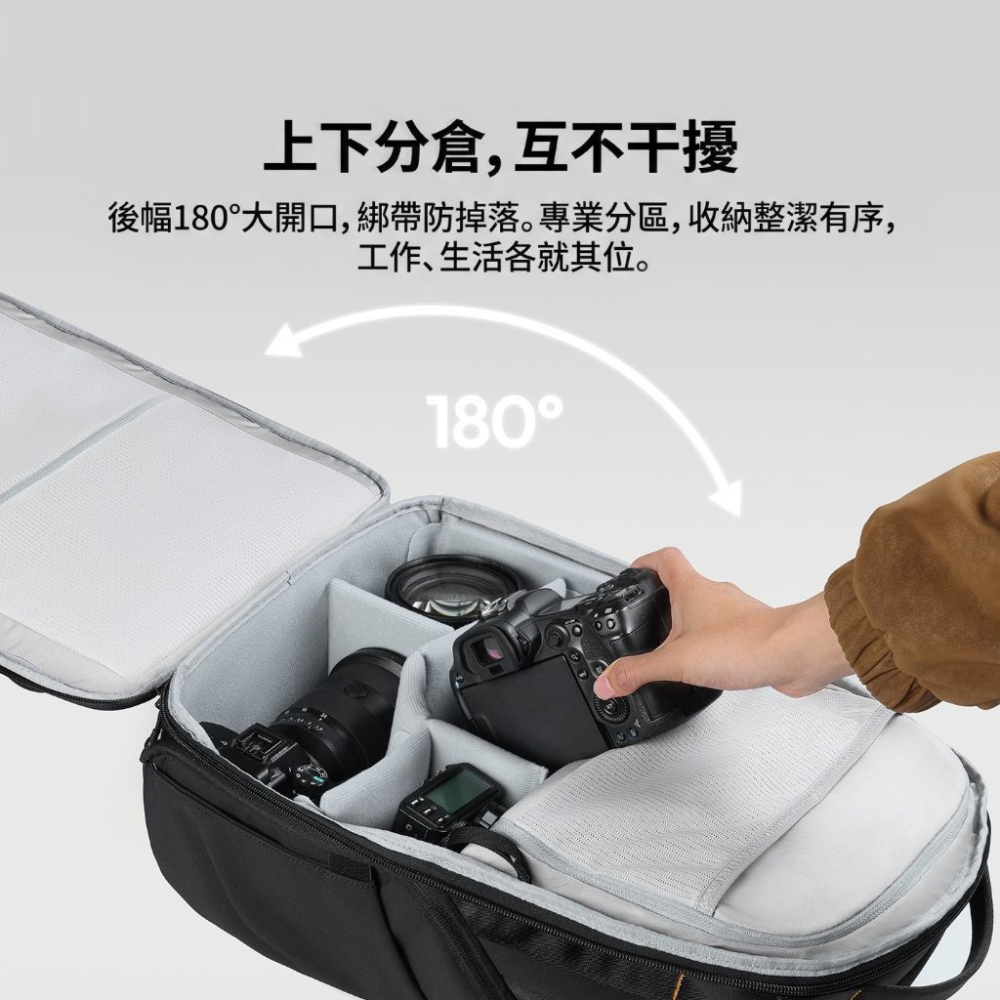 《 Ulanzi 優籃子 攝影 後背包 快取收納》YY038 城市旅行  雙肩 背包 22L 防潑水 可容 16吋筆電-細節圖5