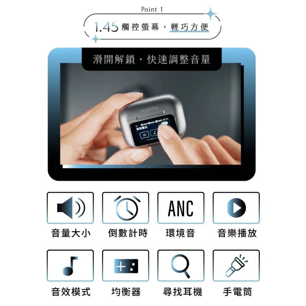 《 PHILIPS 飛利浦 入耳式 》TAT2630 智慧螢幕 真無線 藍牙耳機 IPX4 智慧降噪-細節圖9
