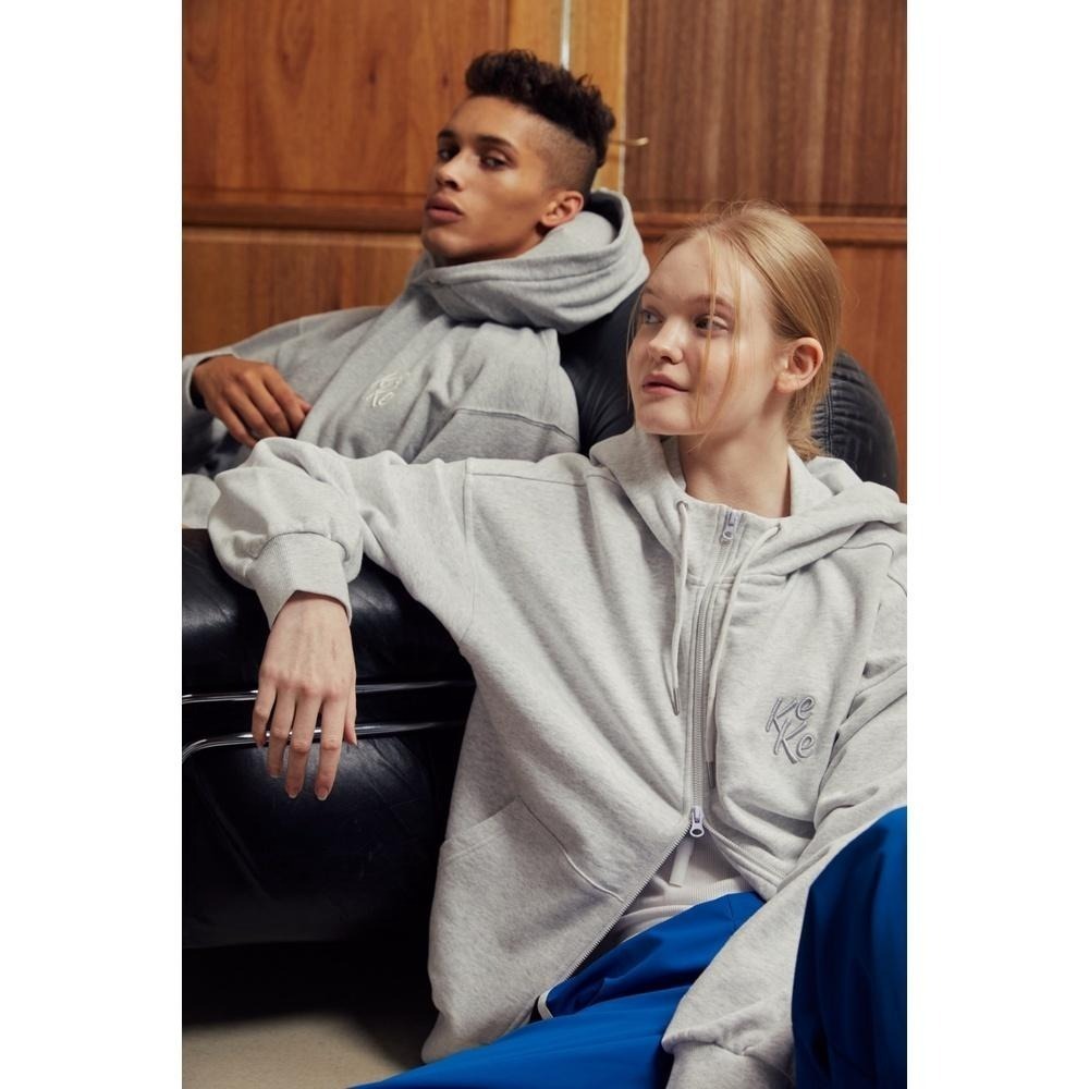 [雙向拉鏈］韓國KEEK 刺繡 Logo Hoodie Zip-up 頸枕外套 #旅行必備-細節圖2