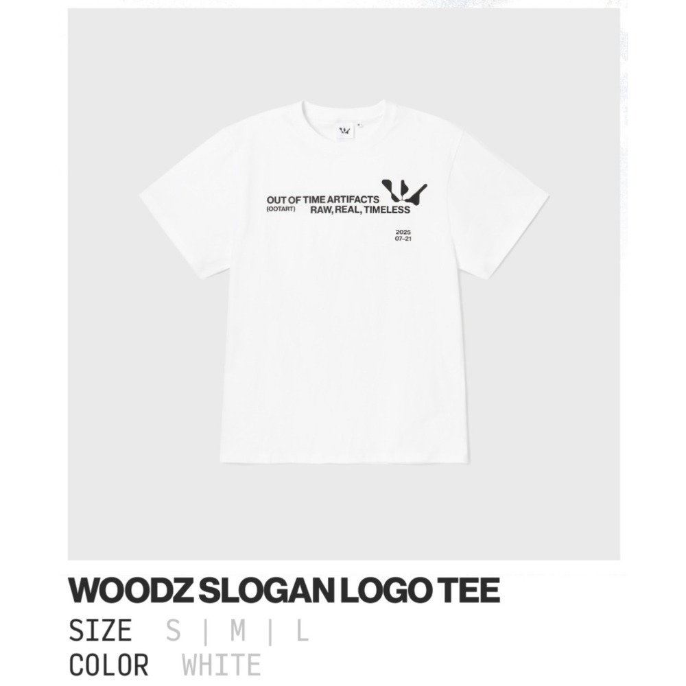 WOODZ SLOGAN LOGO TEE(白)
