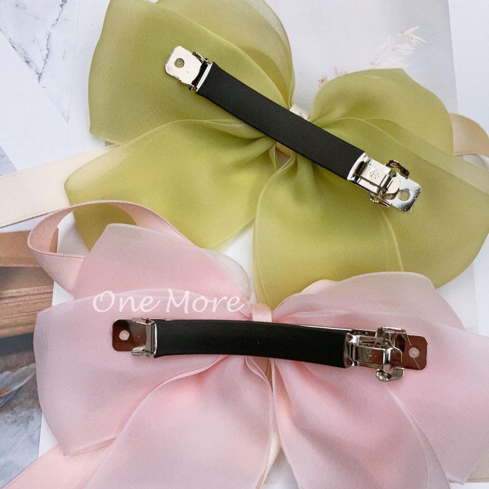 台灣現貨☑️紗紗 大蝴蝶結 彈簧夾 髮夾 髮飾 頭飾 快速出貨-細節圖2