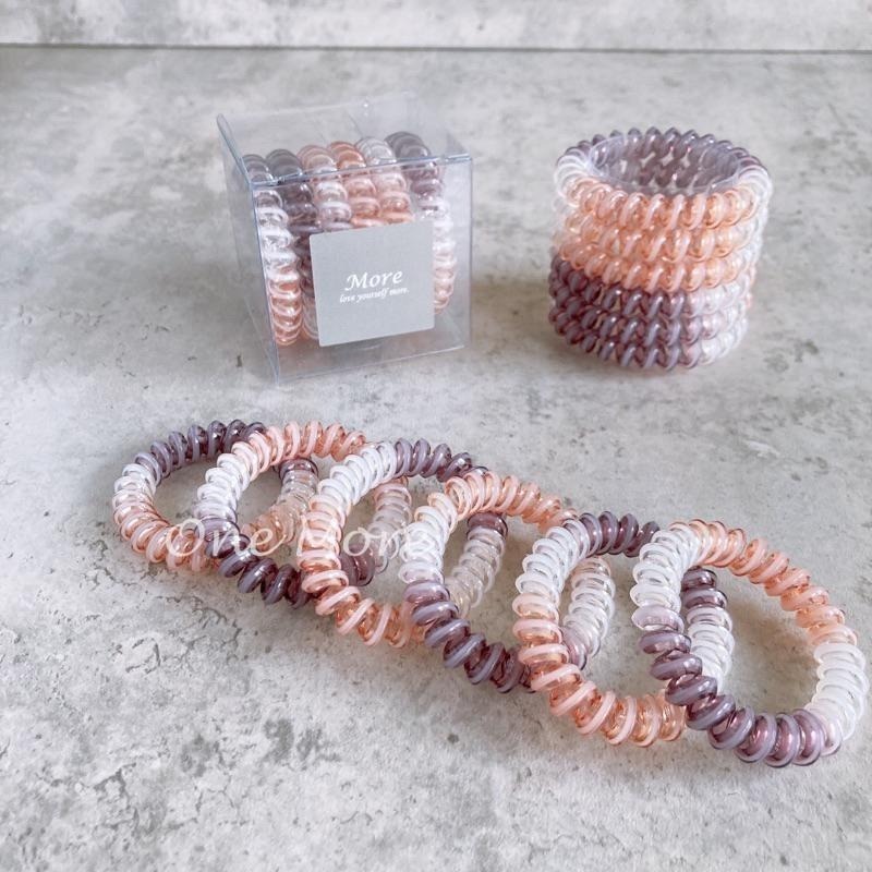 台灣現貨☑️橘紫白漸變色 電話線 髮圈 髮飾 頭飾 快速出貨-細節圖2