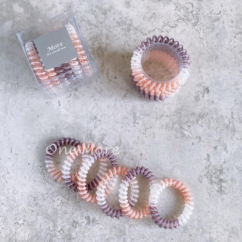 台灣現貨☑️橘紫白漸變色 電話線 髮圈 髮飾 頭飾 快速出貨-細節圖3