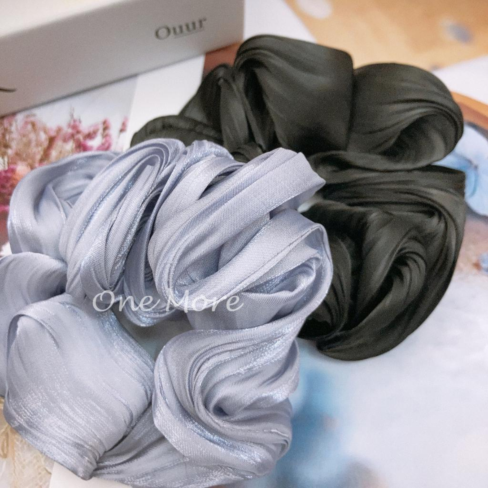 🐮One More🐮現貨快速出☑️琉璃紗 素色 大腸圈 髮圈 髮飾 頭飾-細節圖2