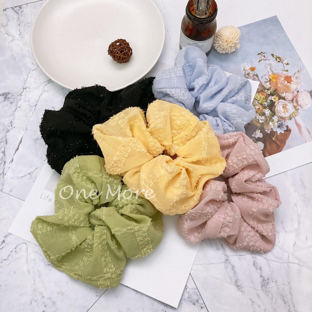 🐮One More🐮現貨快速出☑️素色 純素 單色 棉質 超大腸圈 大腸圈  髮圈 髮飾 頭飾-細節圖2