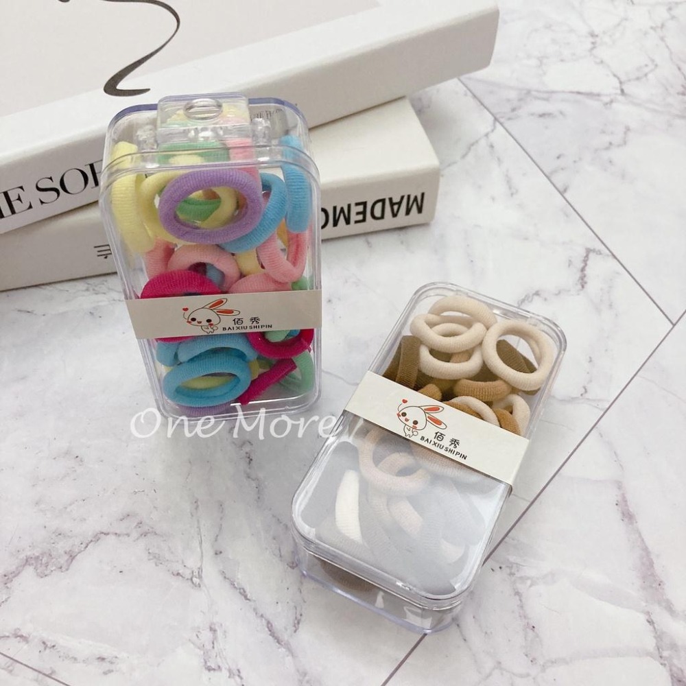 台灣現貨☑️35根盒裝 小童 兒童 毛巾圈 不傷髮 髮圈 髮飾 頭飾 快速出貨-細節圖3