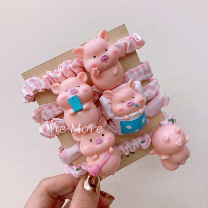🐮One More🐮台灣現貨☑️小🐷腸圈綁頭飾髮飾-細節圖2