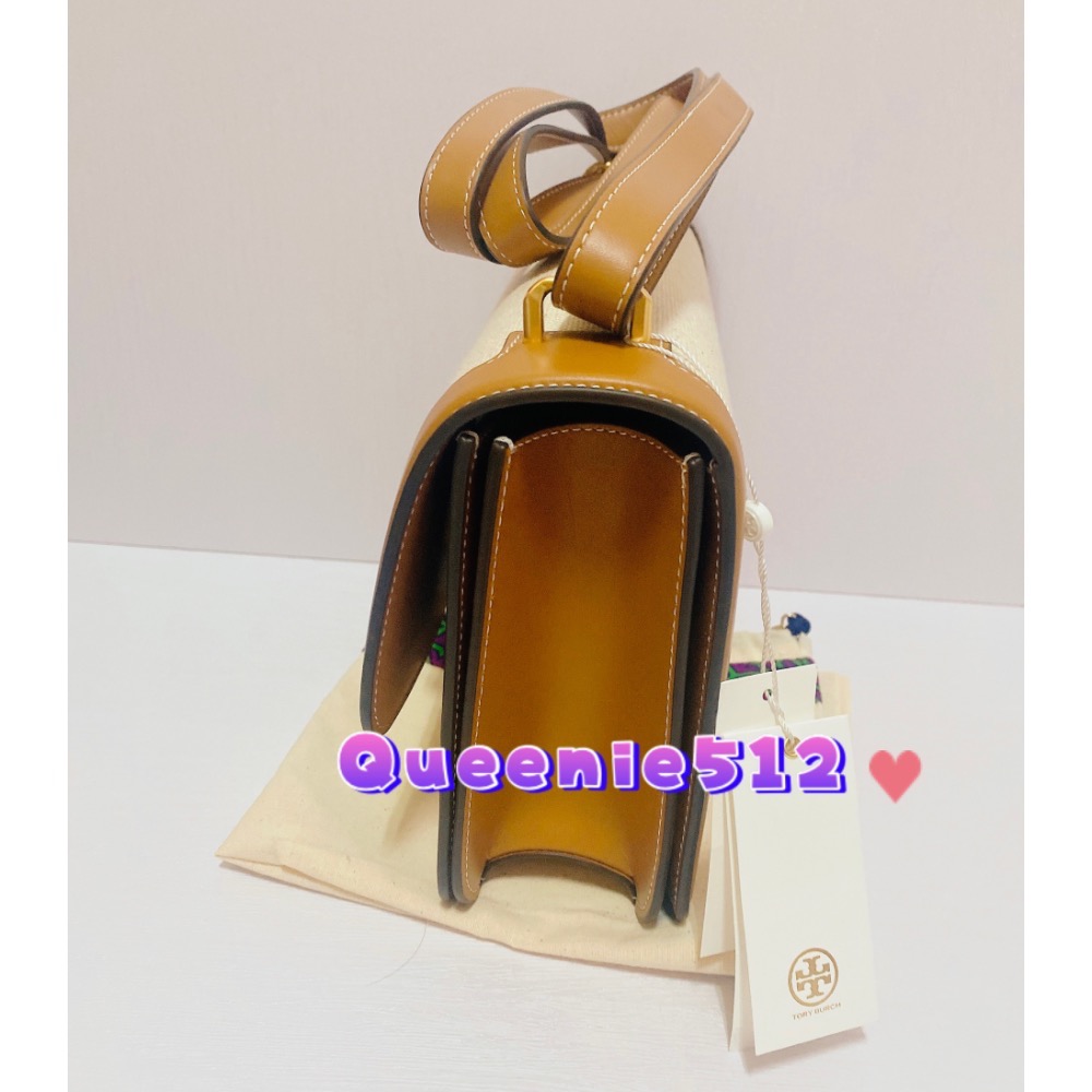 Tory Burch 專櫃款Eleanor 大標誌logo翻蓋大款金磚包-細節圖3