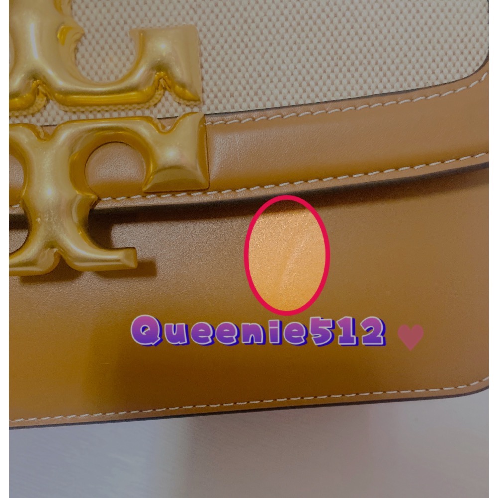 Tory Burch 專櫃款Eleanor 大標誌logo翻蓋大款金磚包-細節圖7