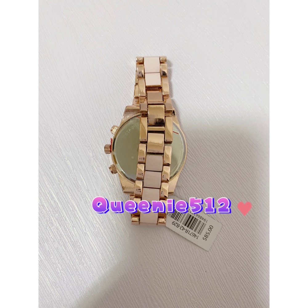 Kendell Kylie玫瑰金三眼x滿鑽錶框x不鏽鋼拼接異材質錶帶手錶x40mm(14671R-42-B29)-細節圖3