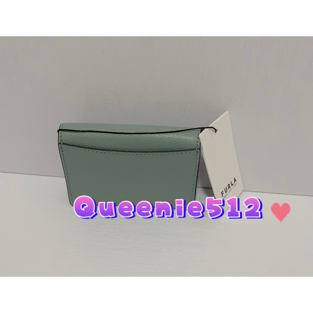 Furla Camelia字母Logo拼色防刮牛皮3卡釦式對折卡包 卡夾-細節圖2