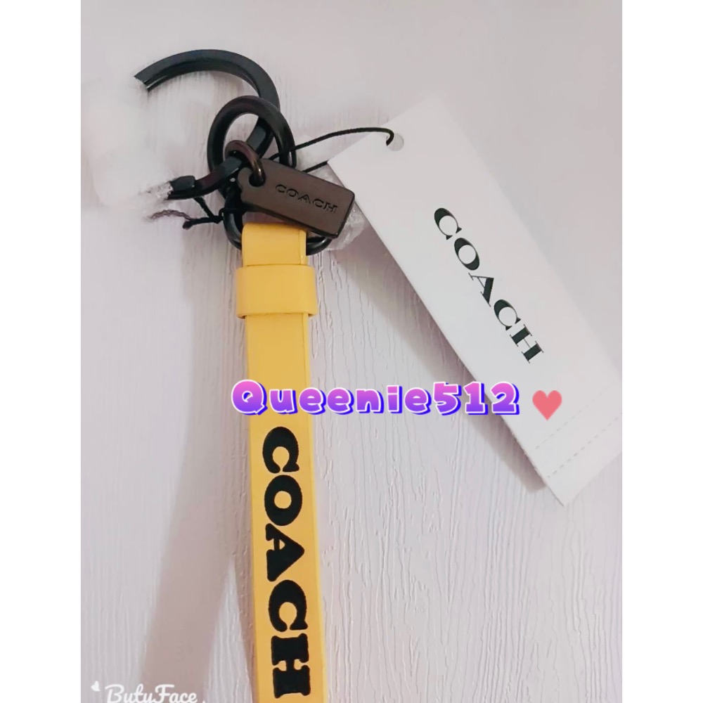 Coach logo皮革鑰匙圈吊飾-細節圖3