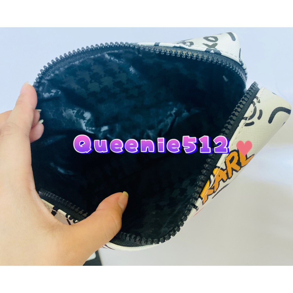 Karl Lagerfeld 卡爾拉格斐防刮塗鴉化妝包 收納包-細節圖3